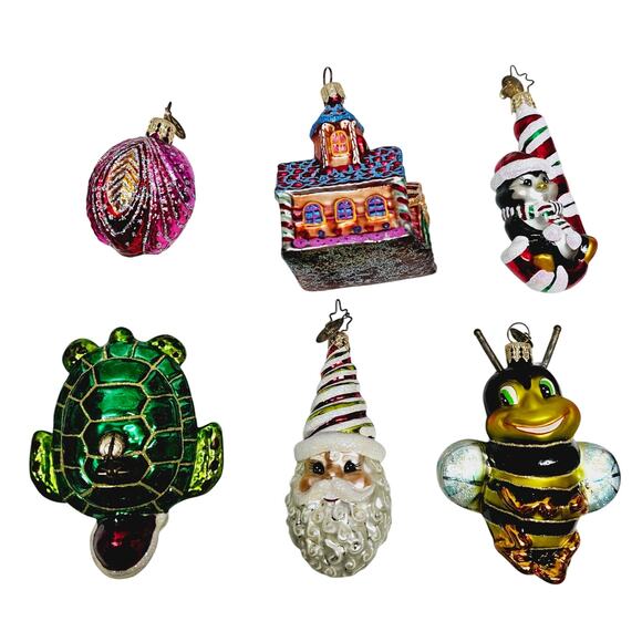 Christopher Radko Christmas Tree Ornament - Lot of 6 Rare ones Bumblebee, Turtle - Picture 1 of 8